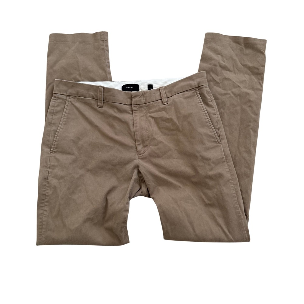 Vince Dylan Slim Fit Chino Pants 33 Tan 5 Pocket Lightweight Casual Minimalist